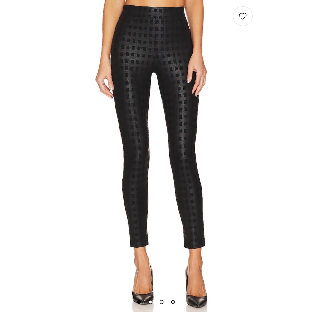 Sanctuary Runway Coated Gingham Legging Black High Rise Skinny Pants Medium NWOT